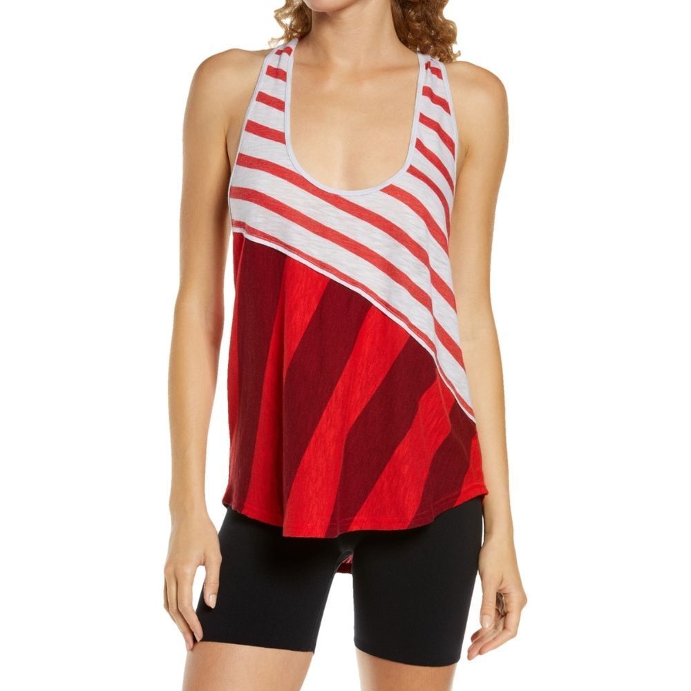 Free People FP Movement Keep Rolling Printer Racerback in Watermelon Tank